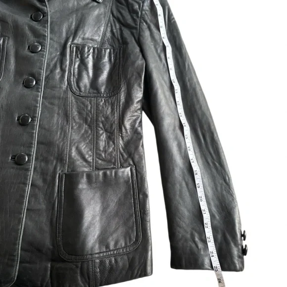 Wilsons Leather Premium Black Genuine Leather Button-Front Jacket | Size M - Picture 5 of 7